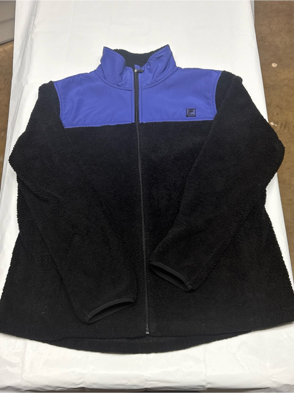 Fila Black Teddy Jacket with Blue Yoke - Women's